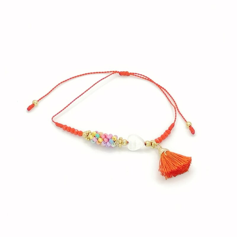 Pulsera Corazón Chaquira Mota Pulsera Corazón Chaquira Mota
