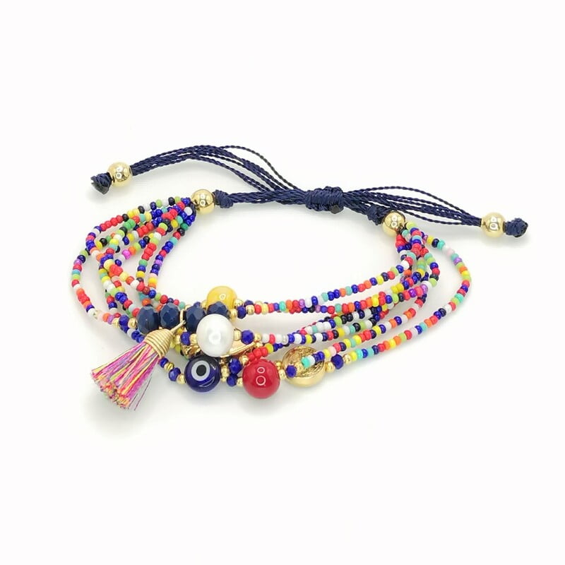 Pulsera Semanario Chaquira Dijes y San Benito Pulsera Semanario Chaquira Dijes y San Benito