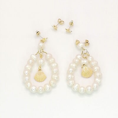 Aretes Duo Perla Río Estrella