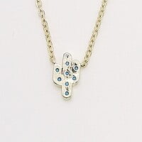 Collar Dije Cactus Puntos Azul Collar Dije Cactus Puntos Azul