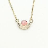Collar Dije Abanico Piedra Rosa Collar Dije Abanico Piedra Rosa