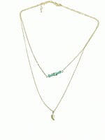Collar Dije Turquesa Y Hoja Collar Dije Turquesa Y Hoja