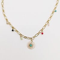 Collar Colores Dije Sol Collar Colores Dije Sol