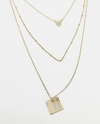 Collar Dije Cuadro Hojas