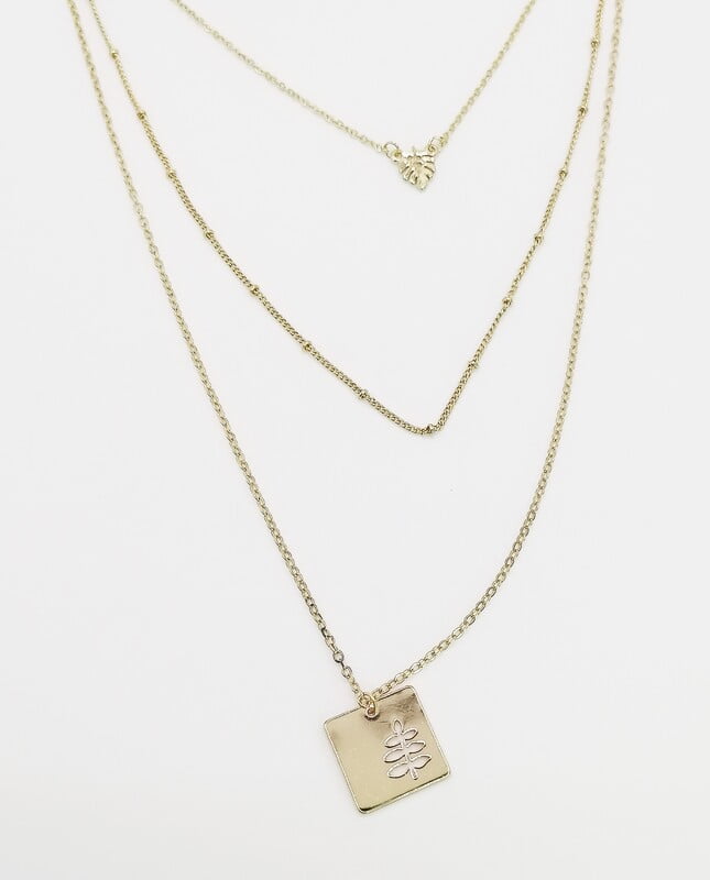 Collar Dije Cuadro Hojas Collar Dije Cuadro Hojas
