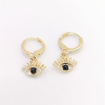 Aretes Ojos Piedra Negra