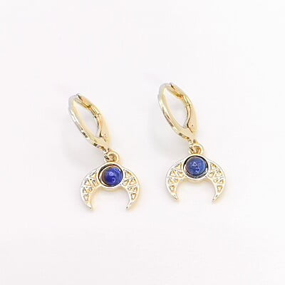 Aretes Luna Piedra Azul